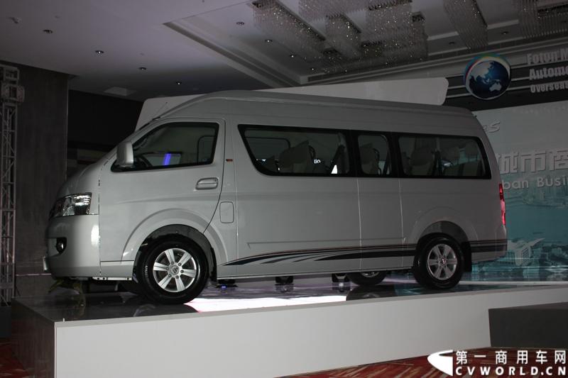 4月19日，福田汽车2013海外市场商务年会在上海召开。在商务年会现场，福田汽车正式发布全新商务汽车品牌（Foton Vans），并同期发布了全新商务车蒙派克S车型和E级车型升级产品。图为福田蒙派克S级新品。