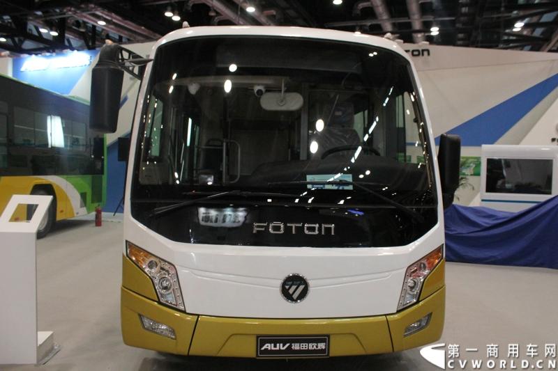 福田欧辉在北京道路运输展上发布新能源客车一体化解决方案，并推出“智蓝”战略新能源系列客车新品，在新能源技术领域率先实现了从产品技术创新到整体化城市绿色交通解决方案的升级。图为欧辉客车新品BJ6650迷你快充电动巴士。