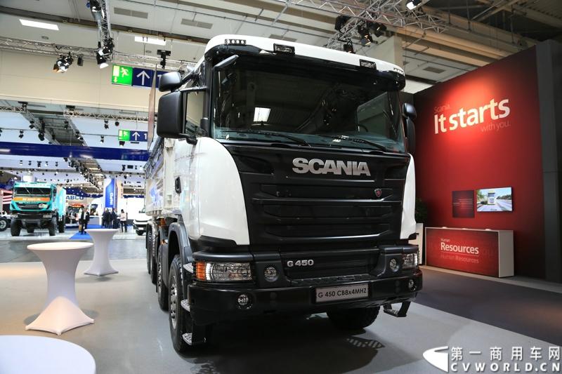 探馆汉诺威之最环保斯堪尼亚篇。图为G 450 CB 8X4 MHZ