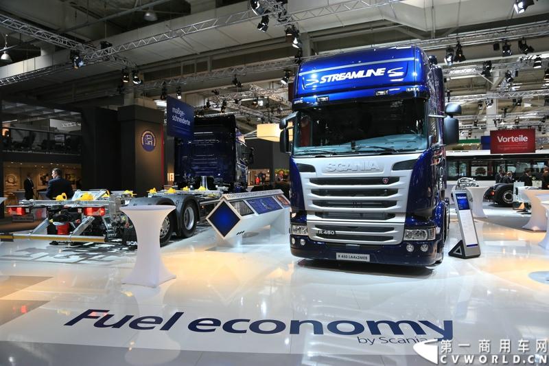 探馆汉诺威之最环保斯堪尼亚篇。图为R 450 LA4x2MEB