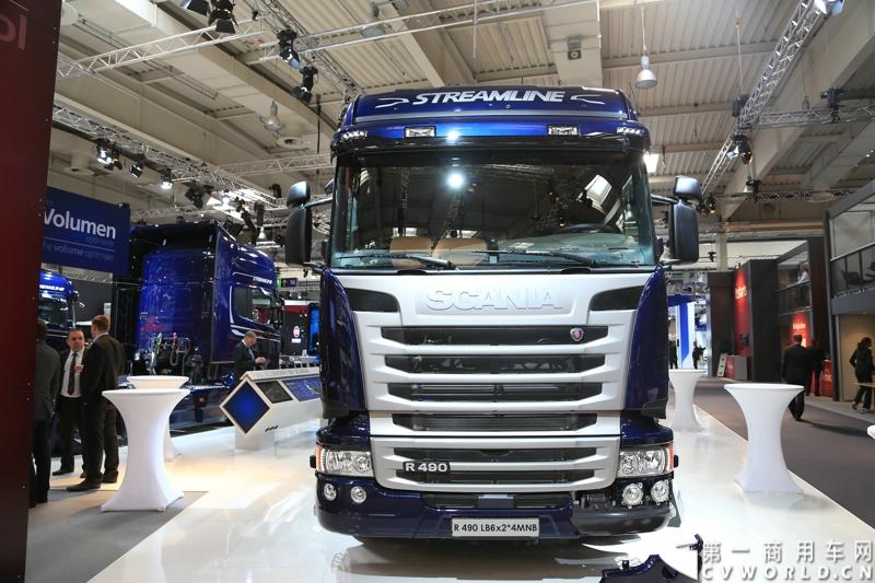 探馆汉诺威之最环保斯堪尼亚篇。图为R 490 LB6x24MNB