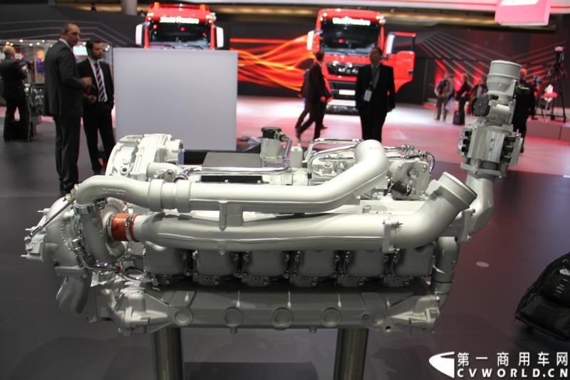 探馆汉诺威之曼全系柴油机及气体机篇。图为13L的MAN欧六天然气发动机E2876 LUH07 