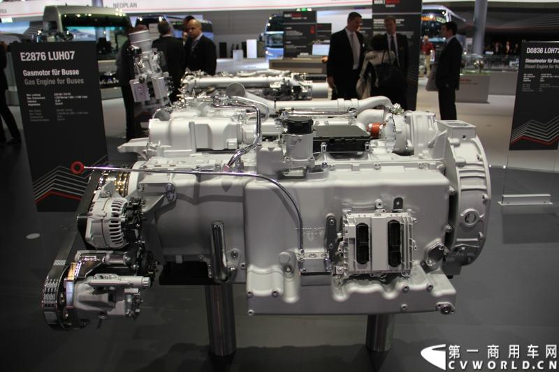 探馆汉诺威之曼全系柴油机及气体机篇。图为13L的MAN欧六天然气发动机E2876 LUH07 
