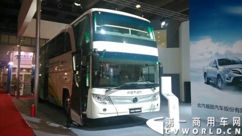 2014年11月20日-23日, 2014广州国际商用车展在广州琶洲中国进出口商品交易会展馆B区举行。福田汽车在广州车展上展出12辆整车和1台发动机，其中参展的4款商用车车型分别为福田奥铃、欧马可、拓陆者皮卡和福田欧辉客车，可谓阵容强大。图为欧辉客车