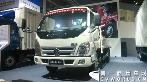 2014年11月20日-23日, 2014广州国际商用车展在广州琶洲中国进出口商品交易会展馆B区举行。福田汽车在广州车展上展出12辆整车和1台发动机，其中参展的4款商用车车型分别为福田奥铃、欧马可、拓陆者皮卡和福田欧辉客车，可谓阵容强大。图为福田奥铃