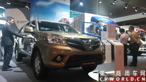 2014年11月20日-23日, 2014广州国际商用车展在广州琶洲中国进出口商品交易会展馆B区举行。福田汽车在广州车展上展出12辆整车和1台发动机，其中参展的4款商用车车型分别为福田奥铃、欧马可、拓陆者皮卡和福田欧辉客车，可谓阵容强大。图为拓陆者皮卡