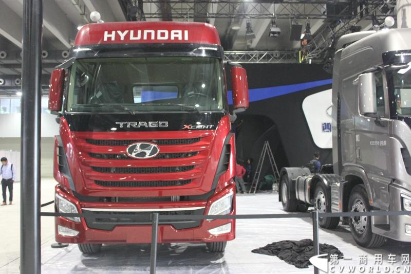 2014年11月20日, 为期三日的2014广州国际商用车展在广州琶洲中国进出口商品交易会展馆B区举行。将会有五辆车参展，其中包括创虎重卡P410、康恩迪客车和瑞越轻卡。图为四川现代创虎P410 