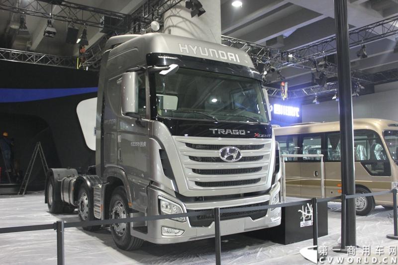 2014年11月20日, 为期三日的2014广州国际商用车展在广州琶洲中国进出口商品交易会展馆B区举行。将会有五辆车参展，其中包括创虎重卡P410、康恩迪客车和瑞越轻卡。图为四川现代创虎P410 