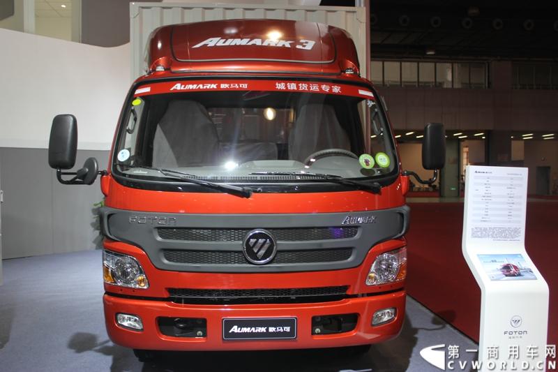 2014年11月20日-23日, 2014广州国际商用车展在广州琶洲中国进出口商品交易会展馆B区举行。福田汽车在广州车展上展出12辆整车和1台发动机，其中参展的4款商用车车型分别为福田奥铃、欧马可、拓陆者皮卡和福田欧辉客车，可谓阵容强大。图为福田欧马可 BJ5049V88EA -FA