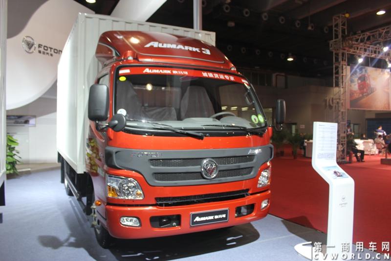 2014年11月20日-23日, 2014广州国际商用车展在广州琶洲中国进出口商品交易会展馆B区举行。福田汽车在广州车展上展出12辆整车和1台发动机，其中参展的4款商用车车型分别为福田奥铃、欧马可、拓陆者皮卡和福田欧辉客车，可谓阵容强大。图为福田欧马可 BJ5049V88EA -FA