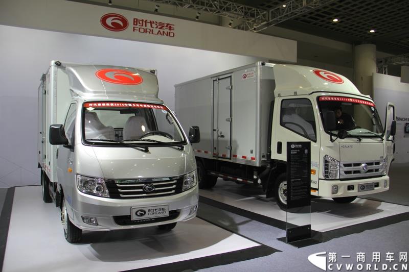 2015年1月5日，福田汽车集团&福田戴姆勒汽车2015中国山东汽车展览会在山东济南隆重开幕。图为时代汽车