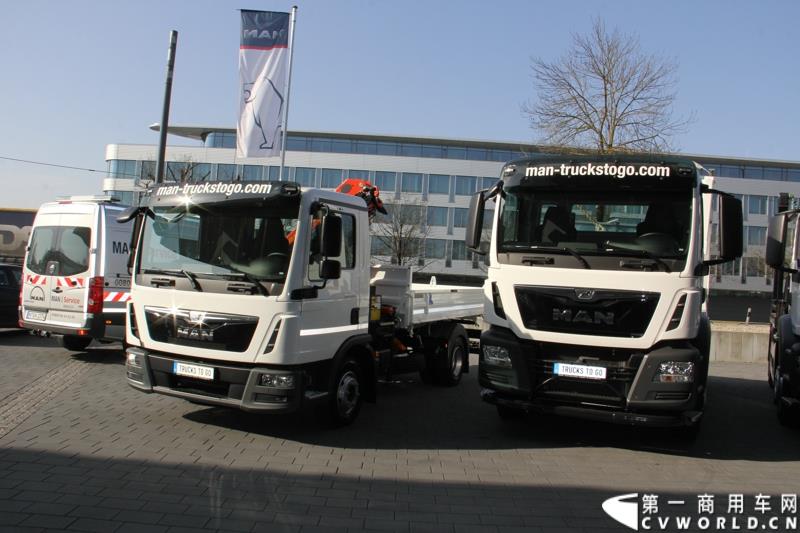 2015年3月19日，德国曼恩技术日在MAN慕尼黑总部隆重开幕，一场别开生面的卡车盛宴(MAN Trucknology Days)正在上演。图为MAN卡车展示 