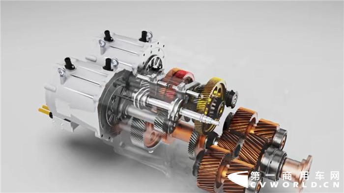 【第一商用车网 原创】北奔100千瓦级氢燃料电池环卫重卡采用了凯博易控eDMT驱动系统。